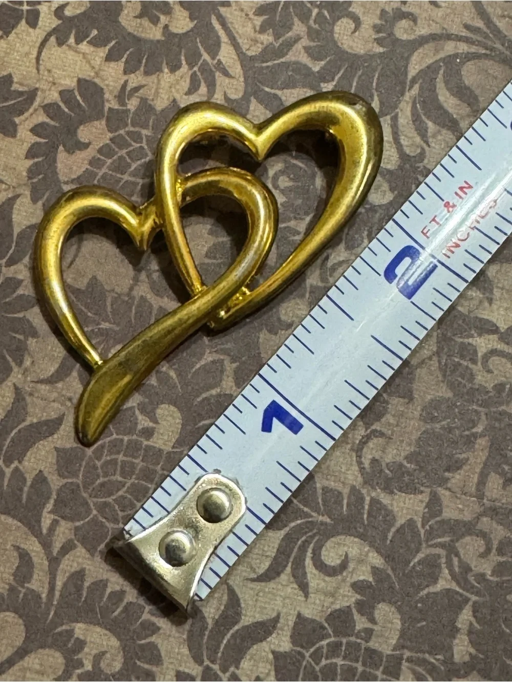 VINTAGE DOUBLE HEARTS BROOCH